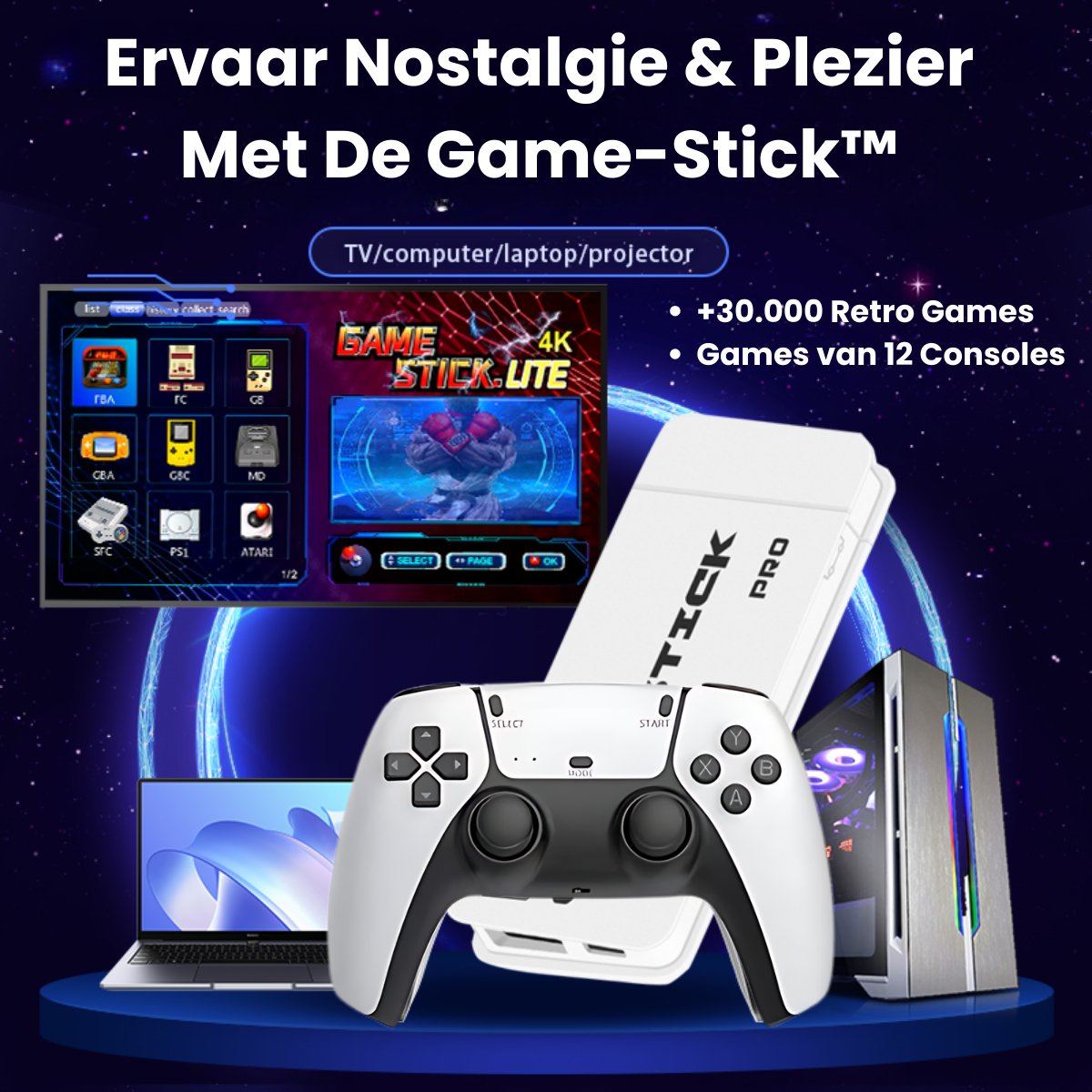 Game - Stick™ | Game Console Met +30.000 Retro Games - bellanza