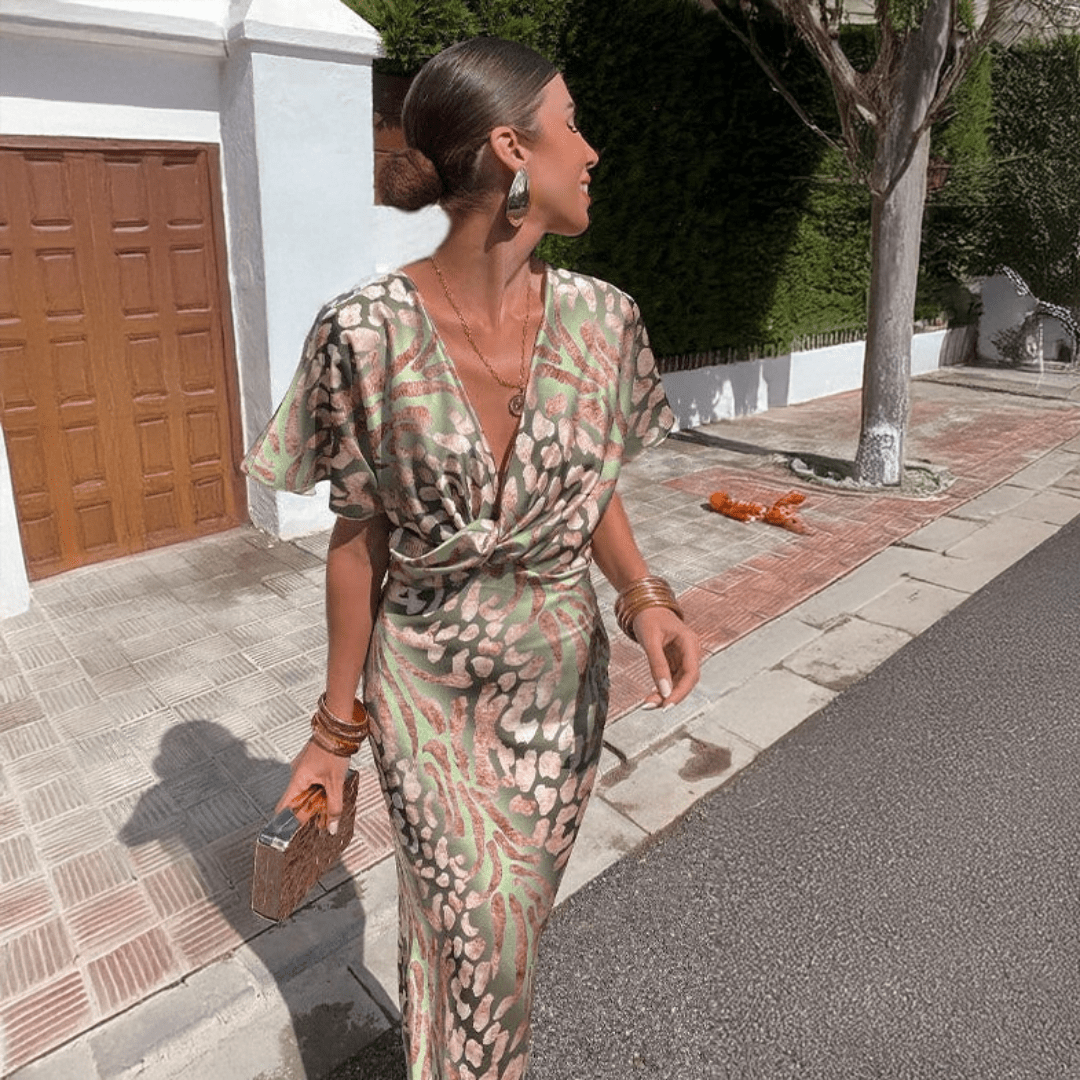Genua | Elegante jurk met draping - bellanza
