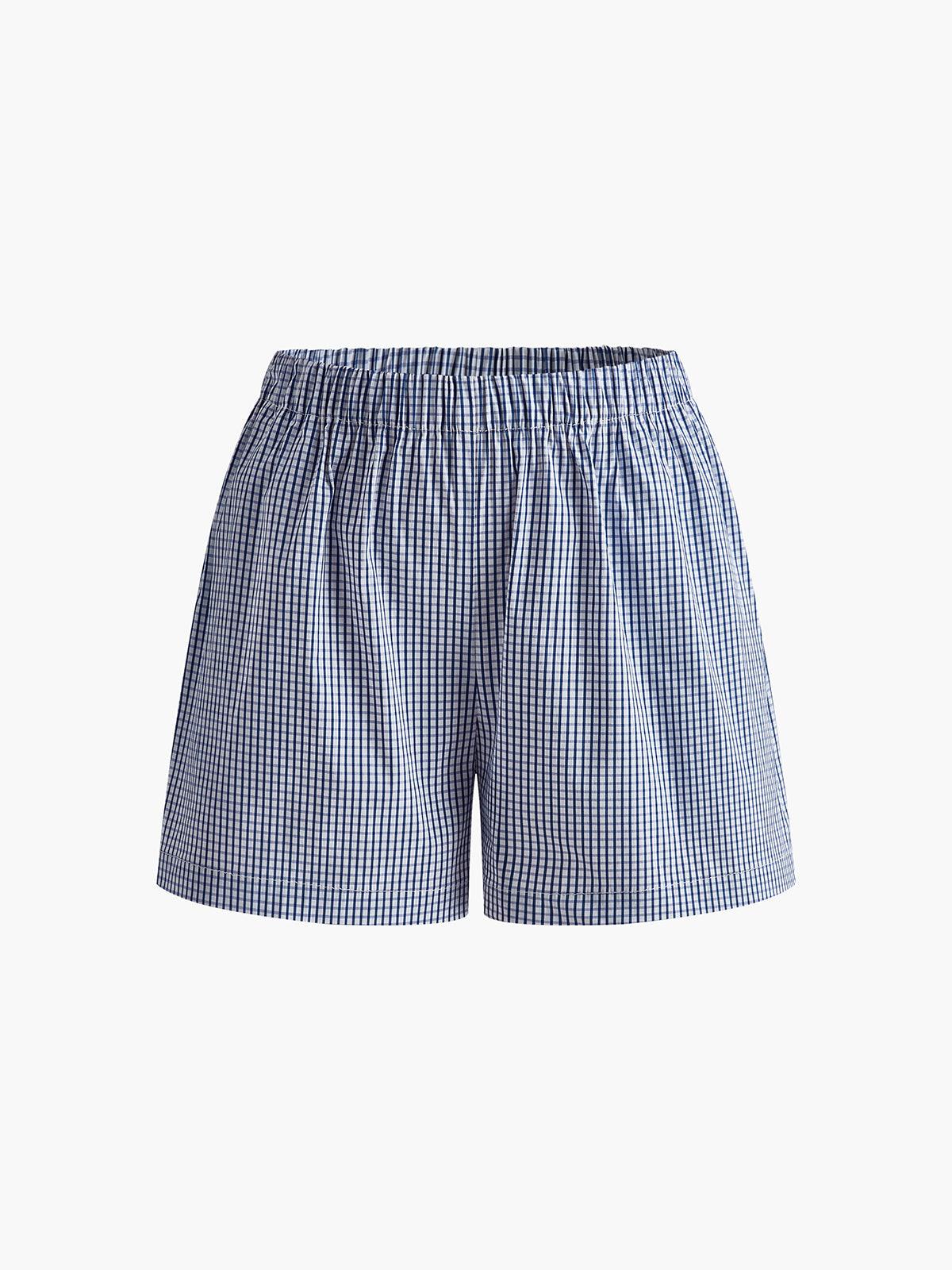 Geruite Lace Up Shorts Set - bellanza