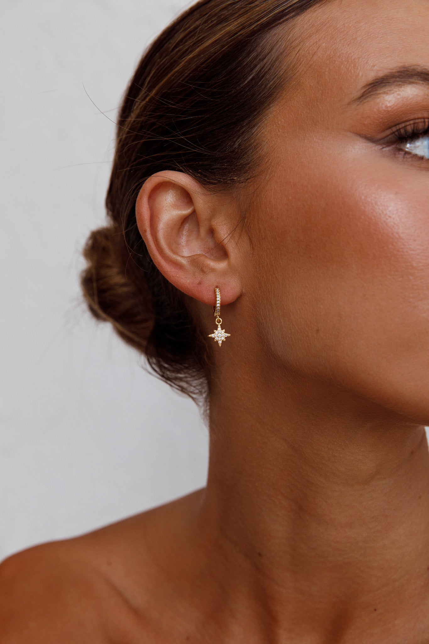 Gouden Diamante Midnight Oorbellen - Bellanza