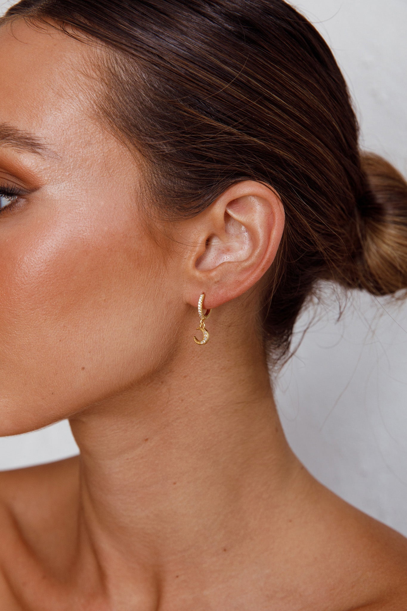 Gouden Diamante Midnight Oorbellen - Bellanza
