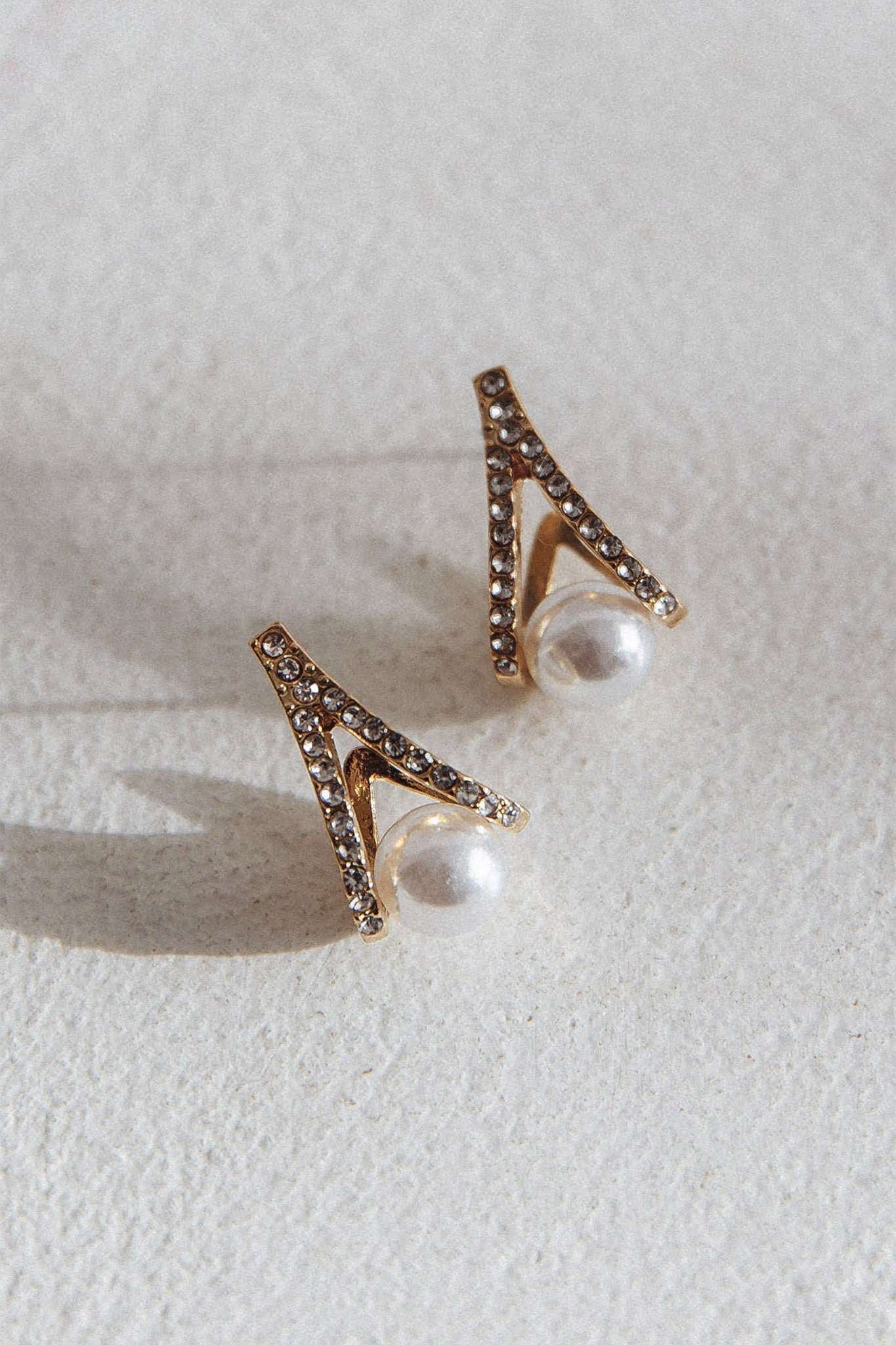 Gouden zirconia stud oorbellen - Bellanza