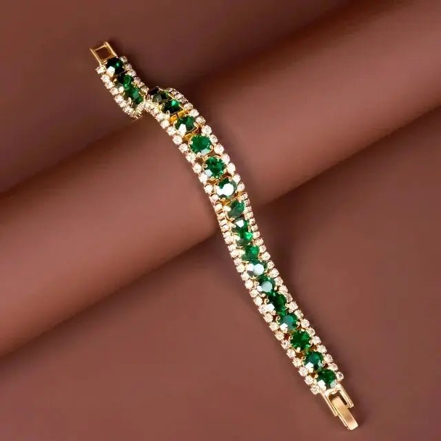 Groene en gouden armband - Bellanza
