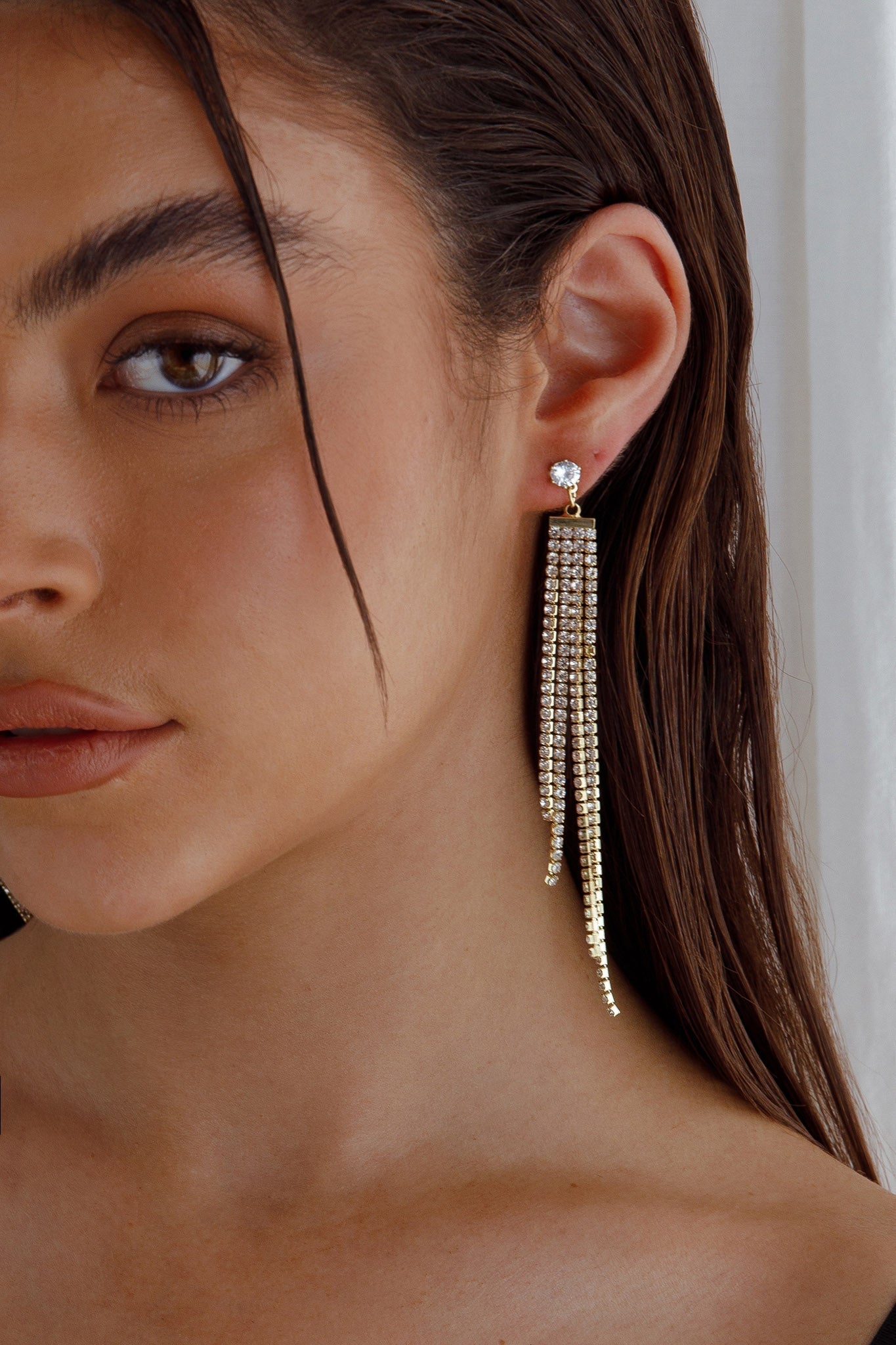 Hangende oorbellen met strass Jamie - Bellanza
