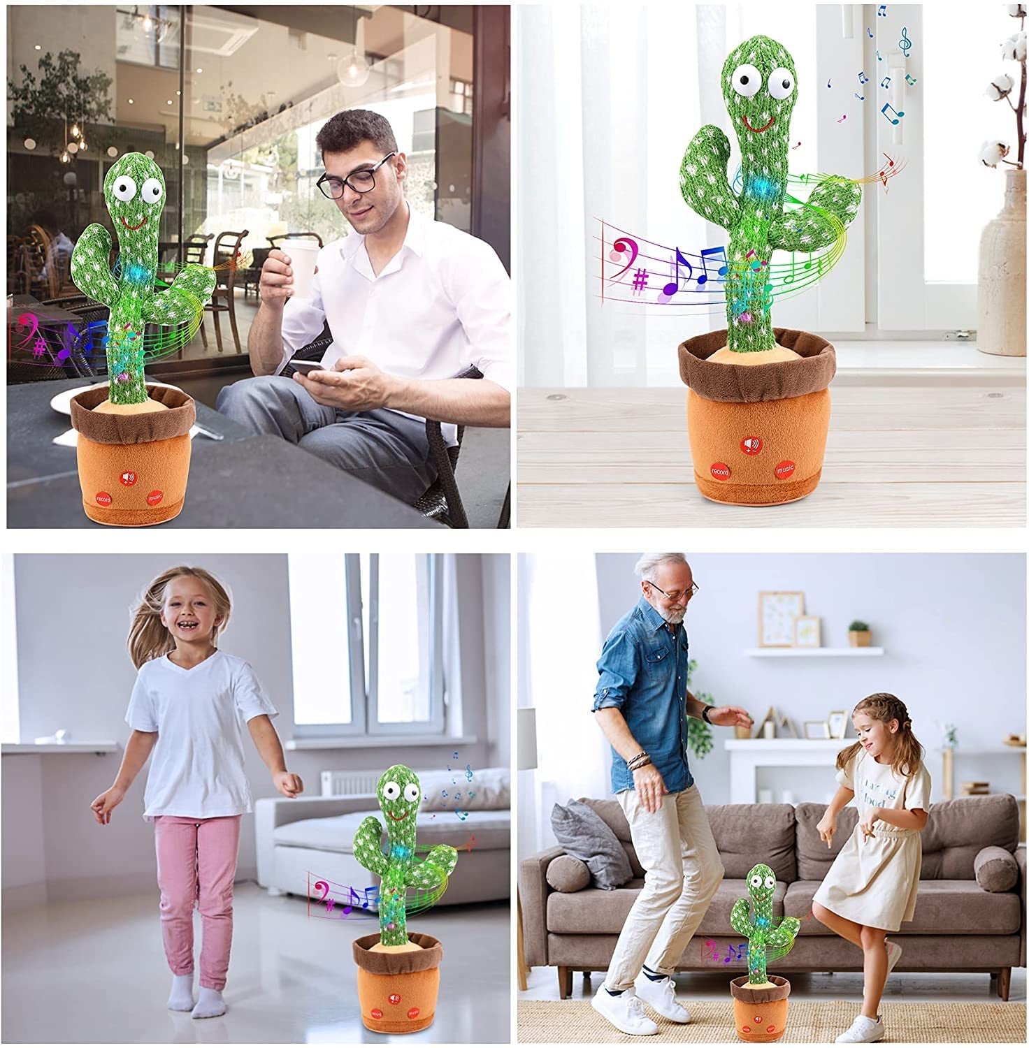 Happy Cactus™ - Reageert op geluid - De pratende cactus - bellanza