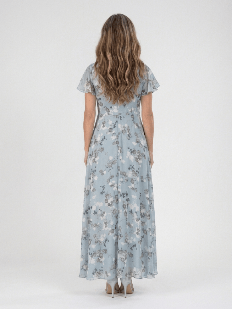 Ismeria | Maxi Jurk in Bloemen Chiffon - Bellanza