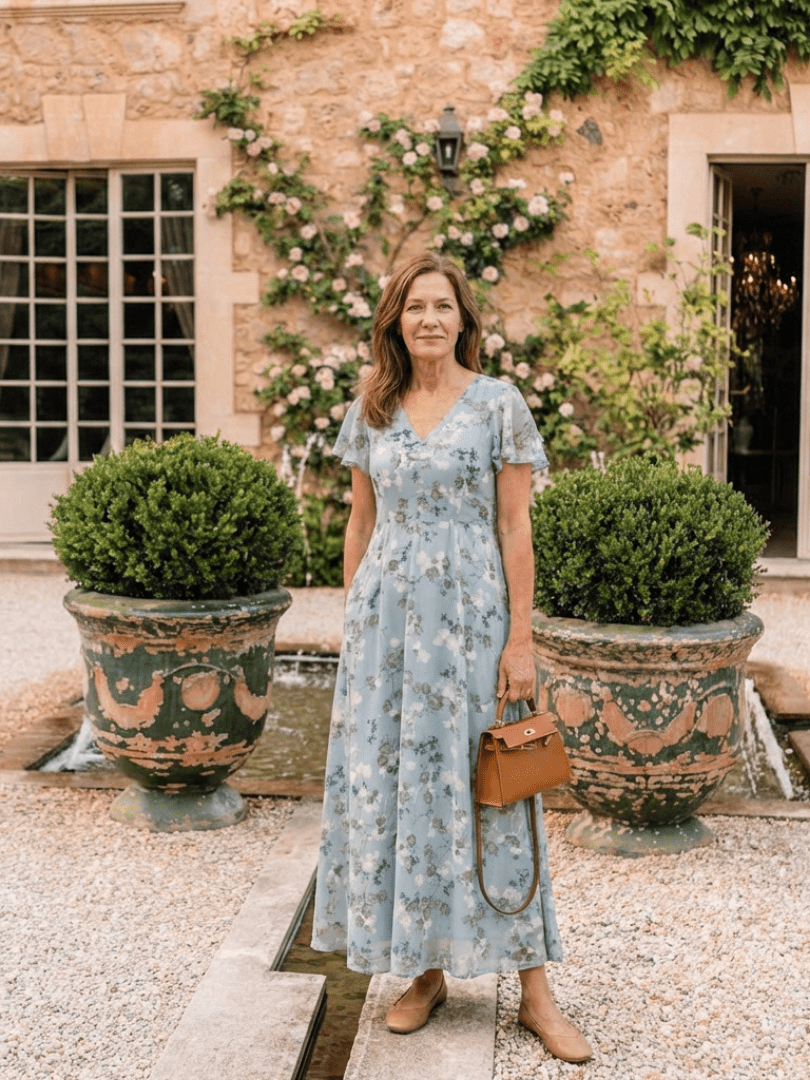 Ismeria | Maxi Jurk in Bloemen Chiffon - Bellanza