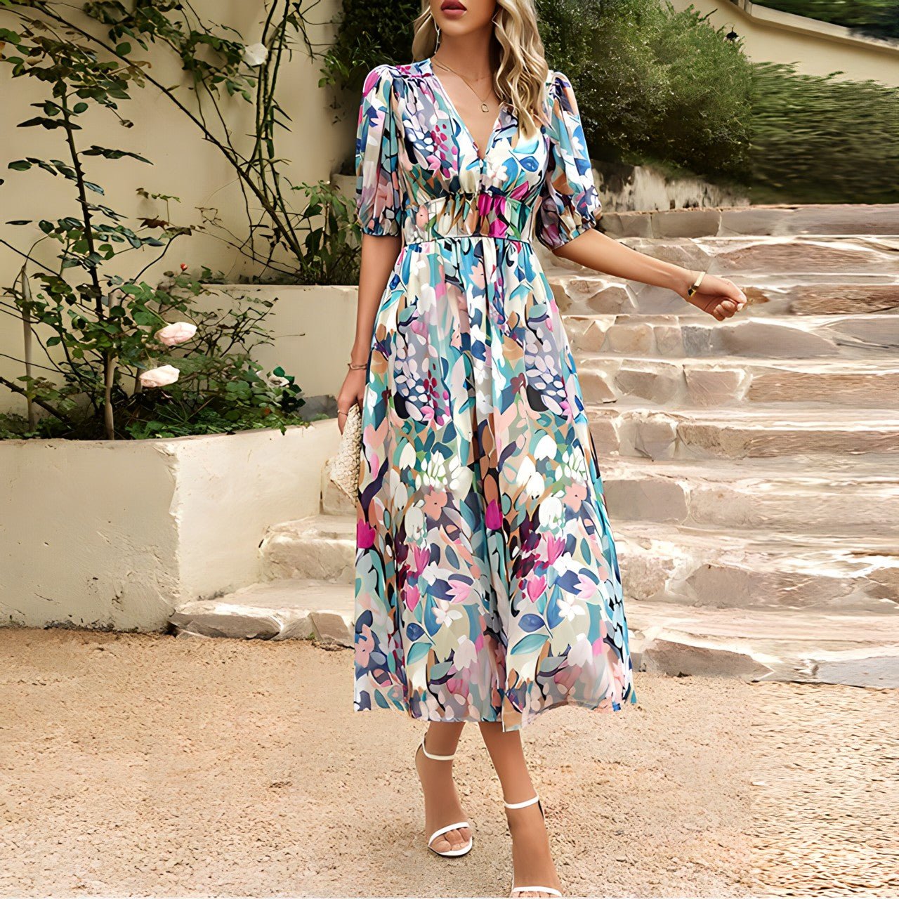 Jenny - Midi - jurk met V - hals - bellanza