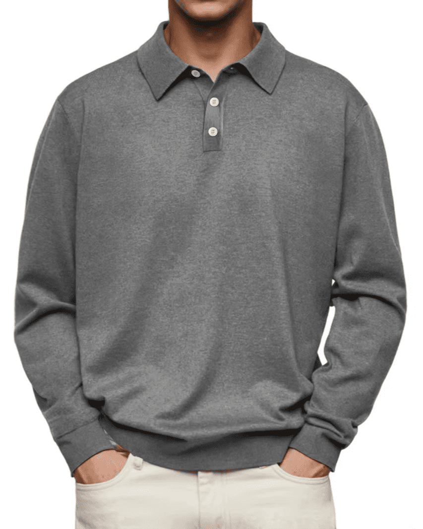 Jim | Casual poloshirt met lange mouwen voor heren - Bellanza