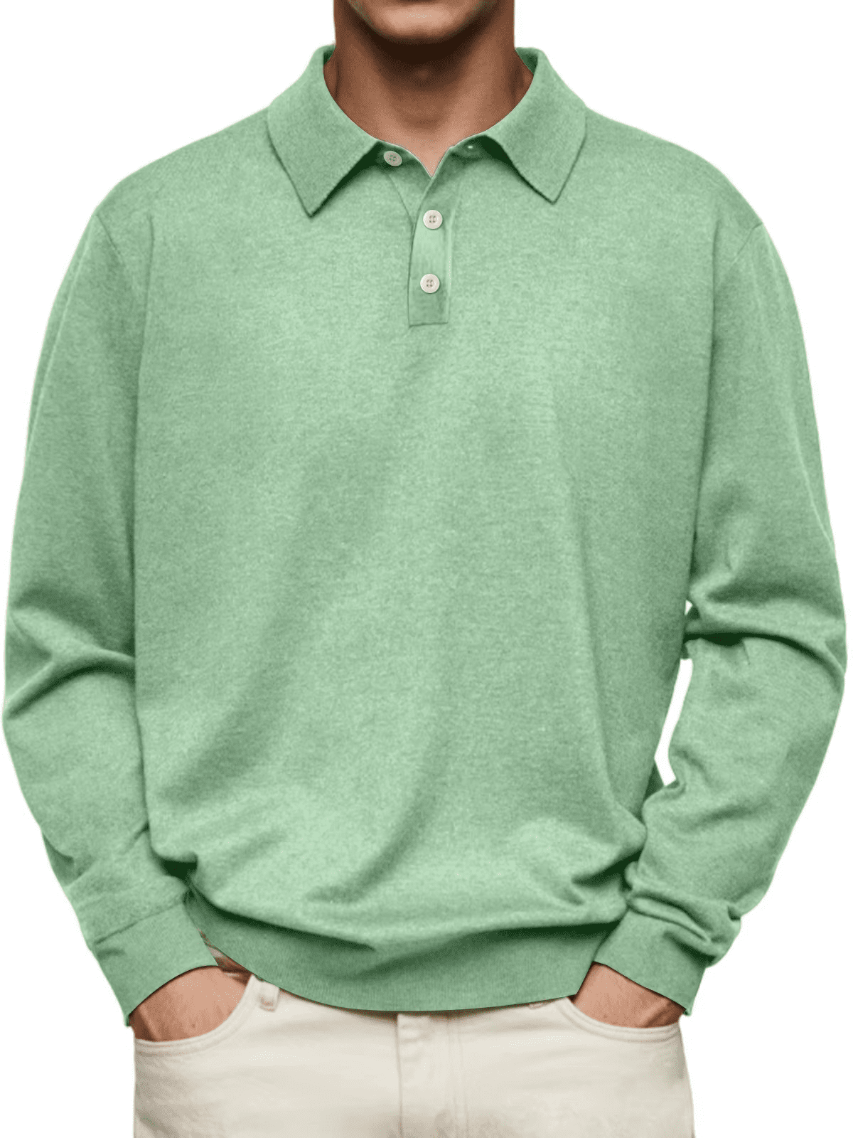 Jim | Casual poloshirt met lange mouwen voor heren - Bellanza