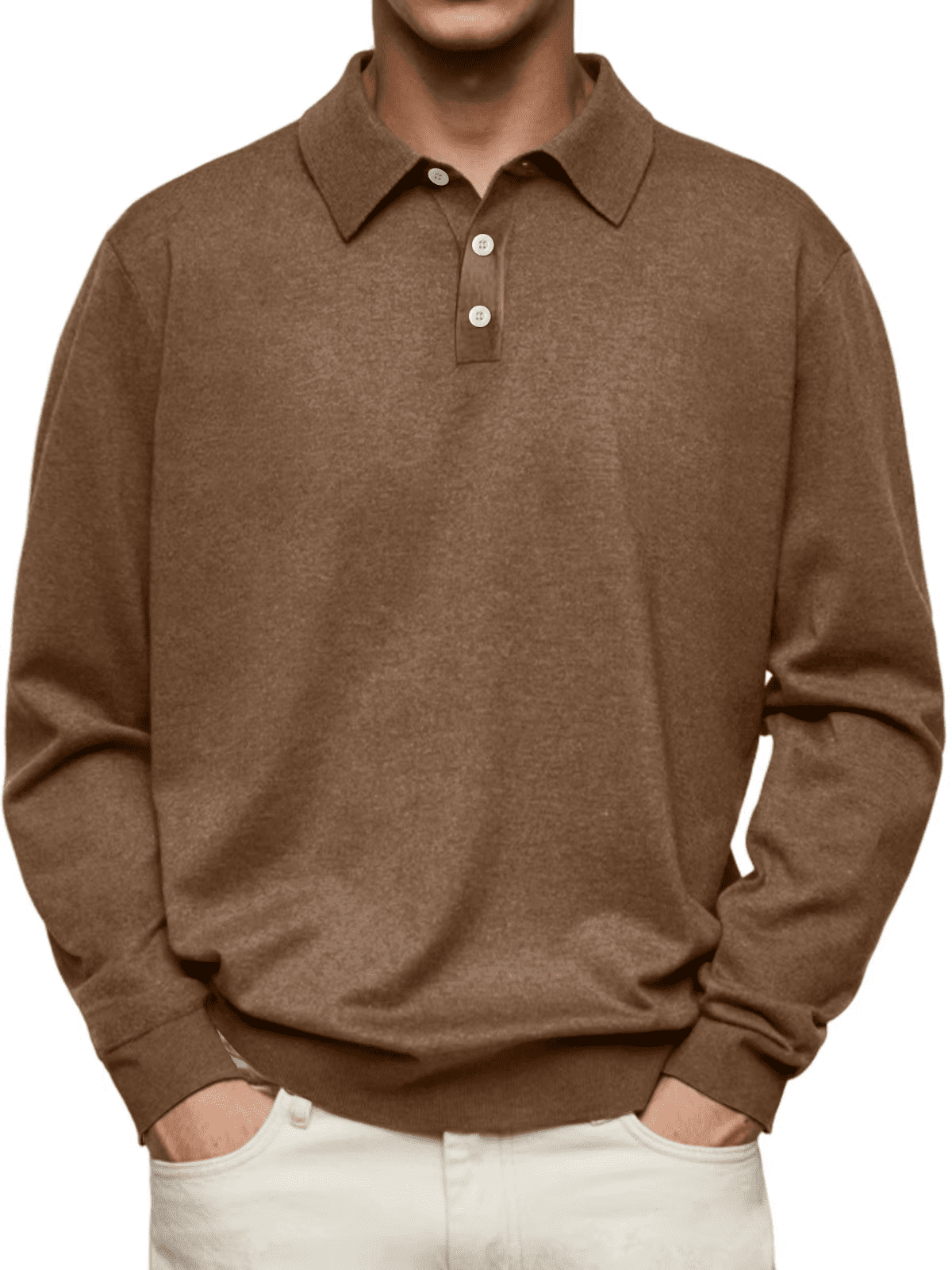 Jim | Casual poloshirt met lange mouwen voor heren - Bellanza