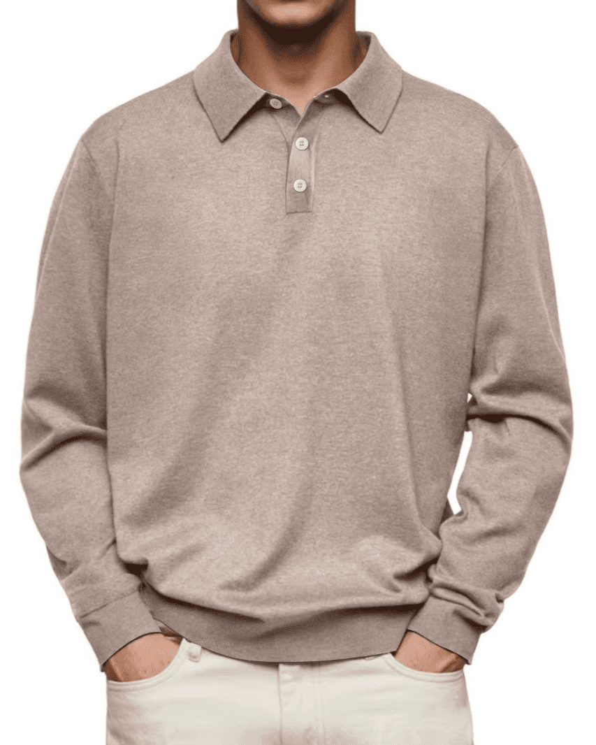 Jim | Casual poloshirt met lange mouwen voor heren - Bellanza