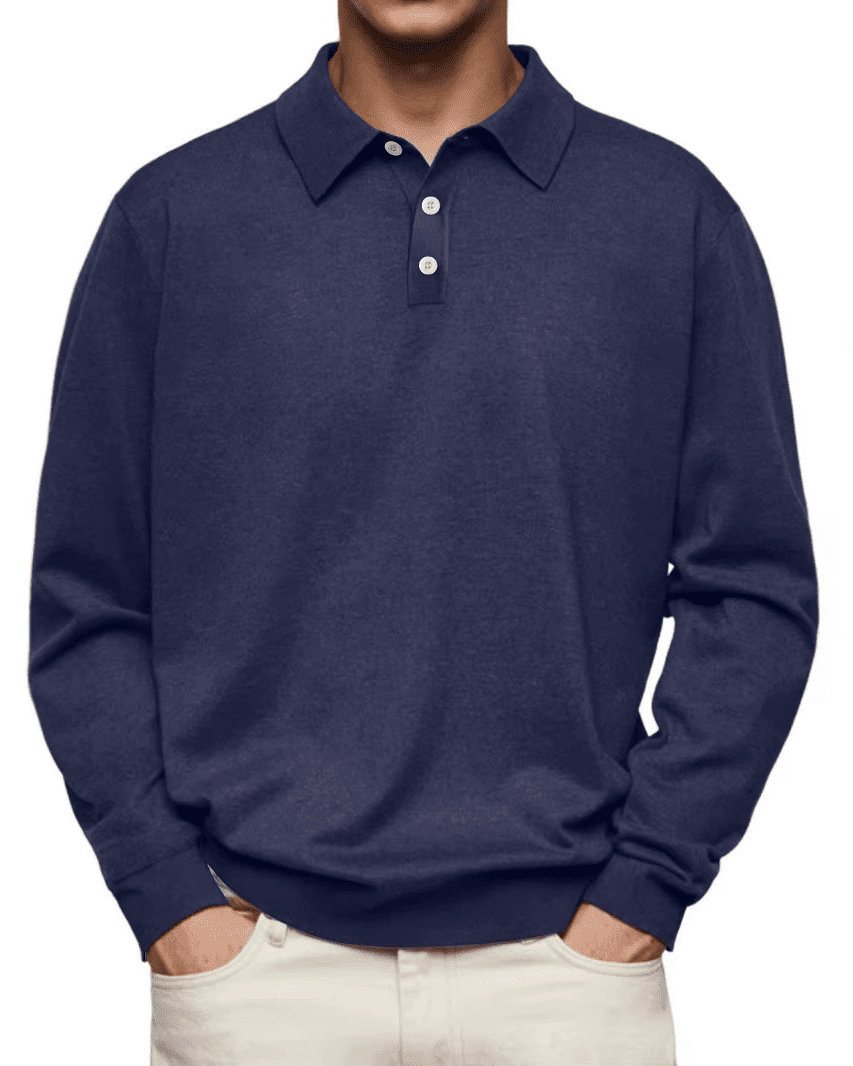 Jim | Casual poloshirt met lange mouwen voor heren - Bellanza