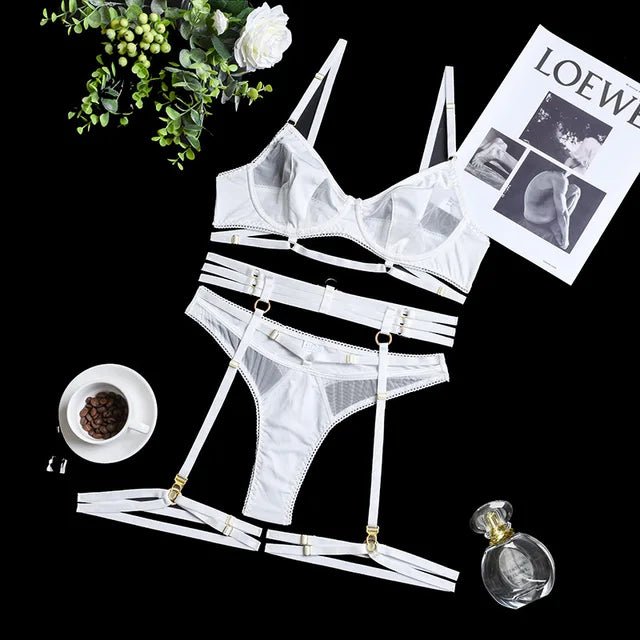 Julietta | 3 - Delige Franse Lingerie Set - bellanza
