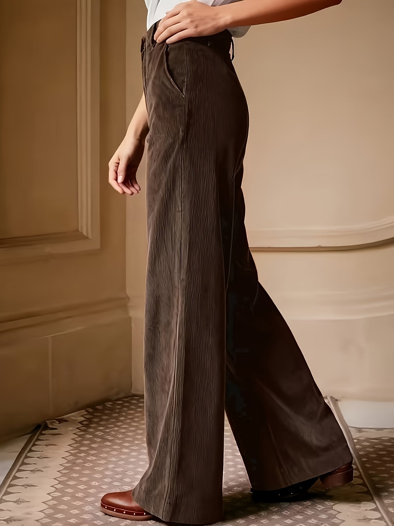 Juna | Elegante corduroy broek voor dames - Bellanza