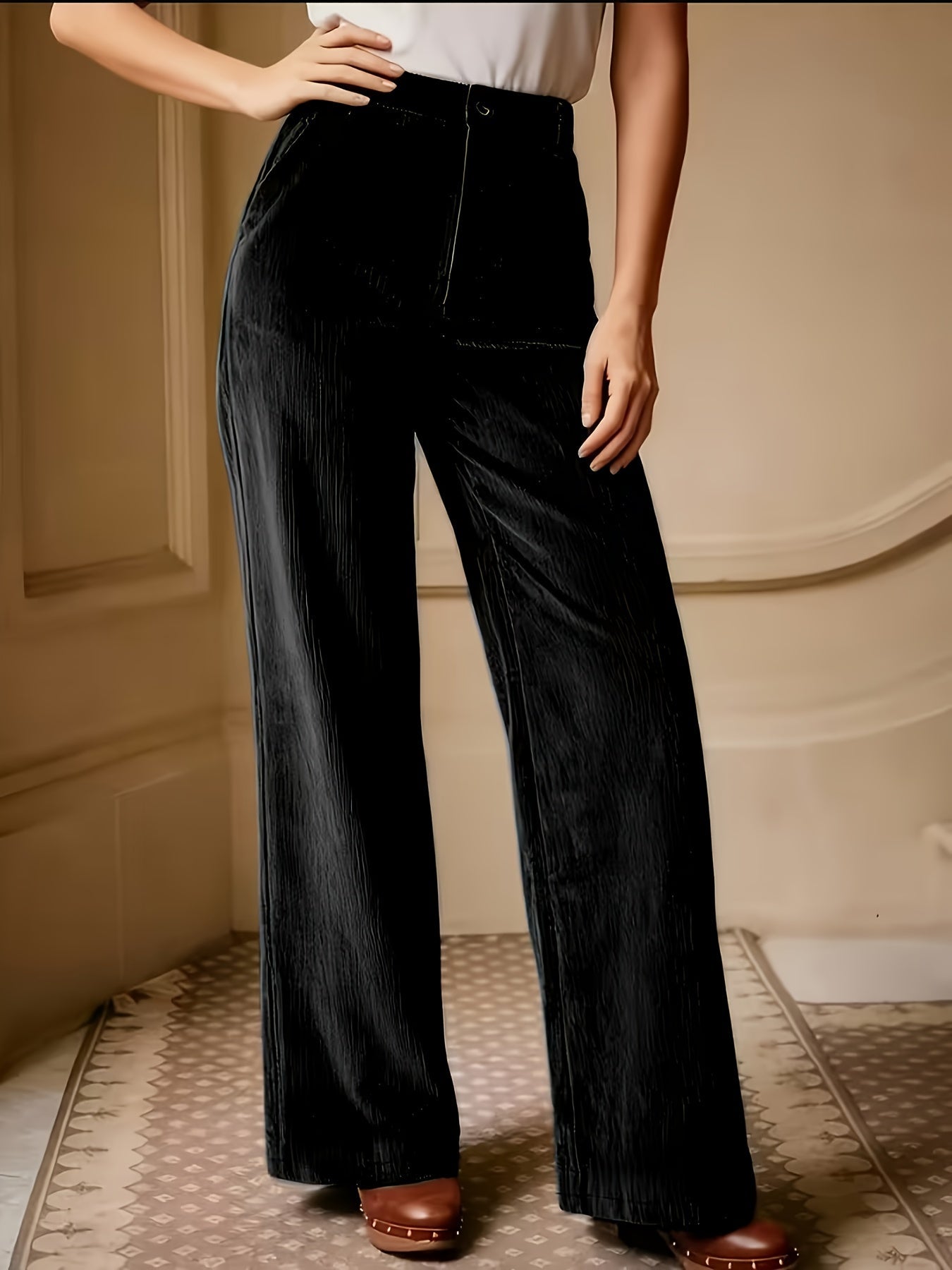 Juna | Elegante corduroy broek voor dames - Bellanza