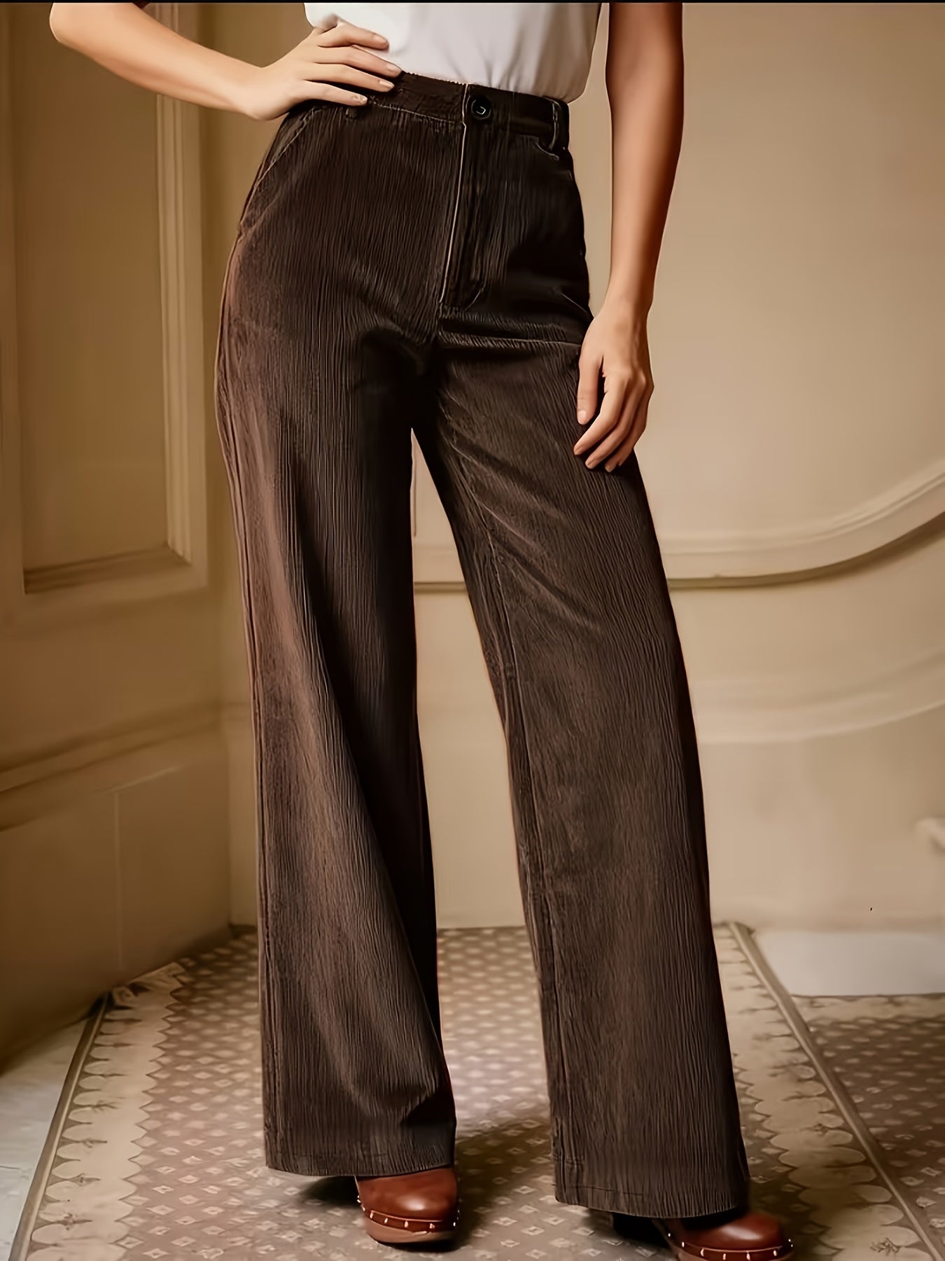 Juna | Elegante corduroy broek voor dames - Bellanza