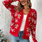 Kerst sweater met knopen en kerstprint - bellanza