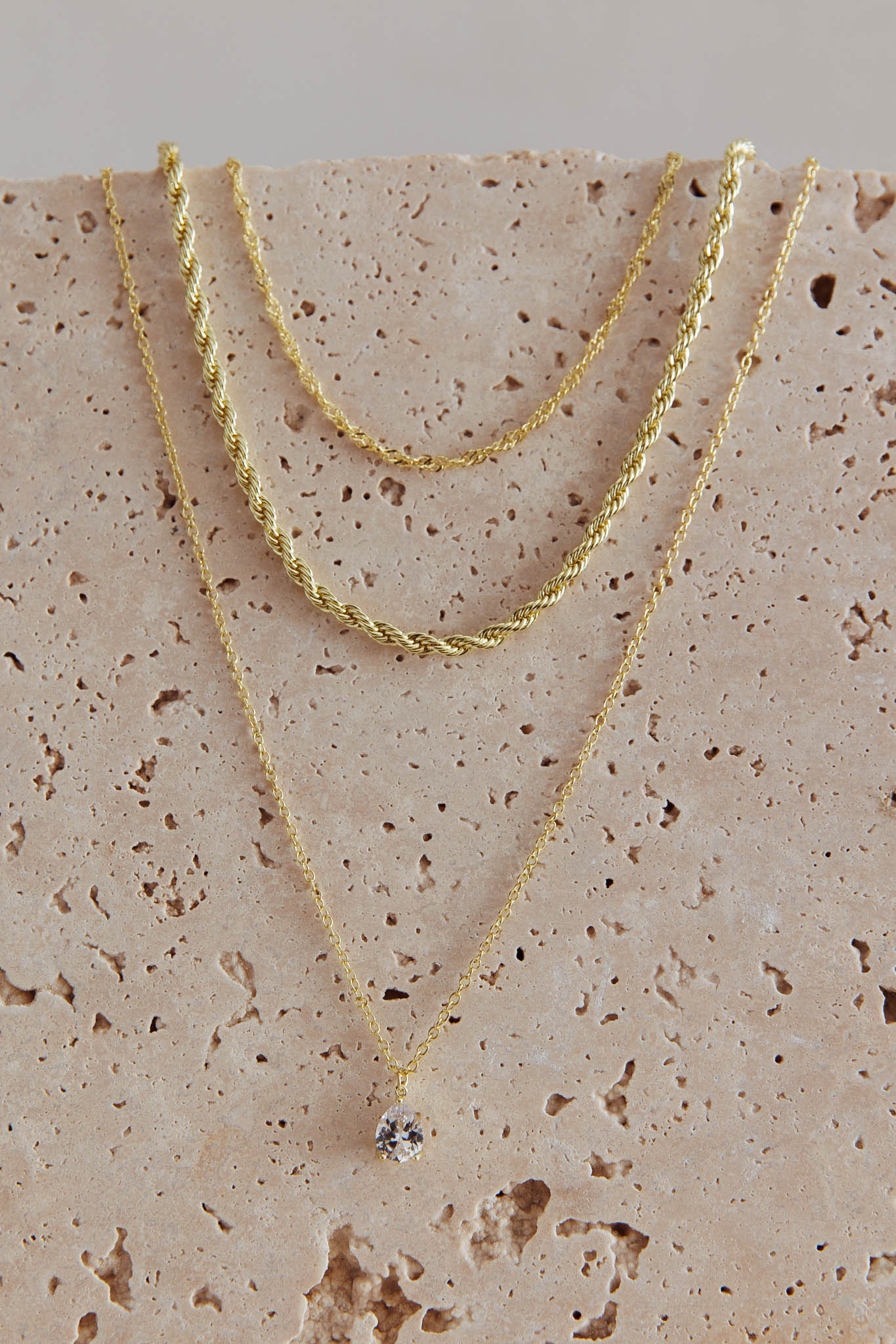 Ketting en Hanger Kristal Aubrey Goud - Bellanza