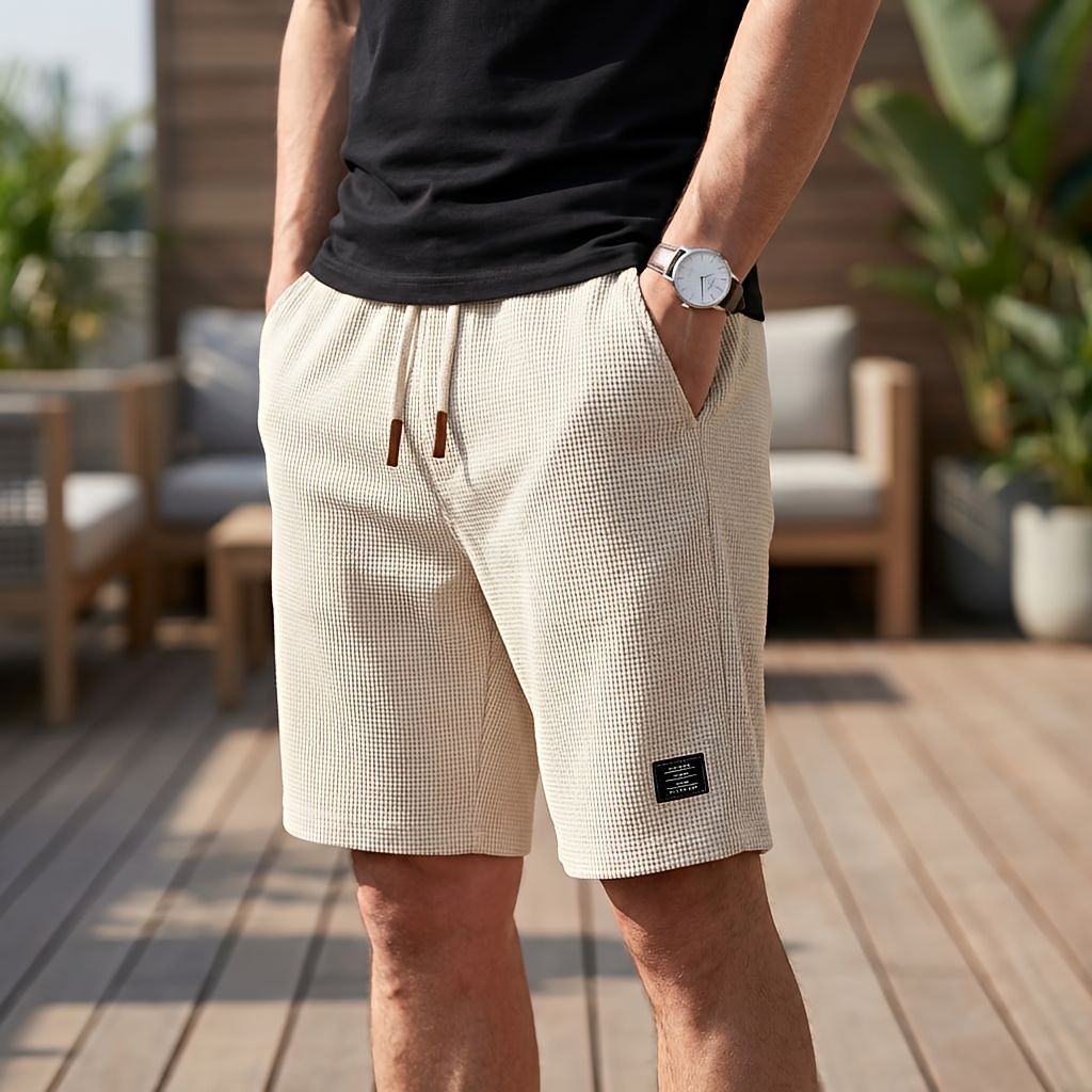 Korte bukser herre | Komfortable sommershorts med elastisk talje - Bellanza