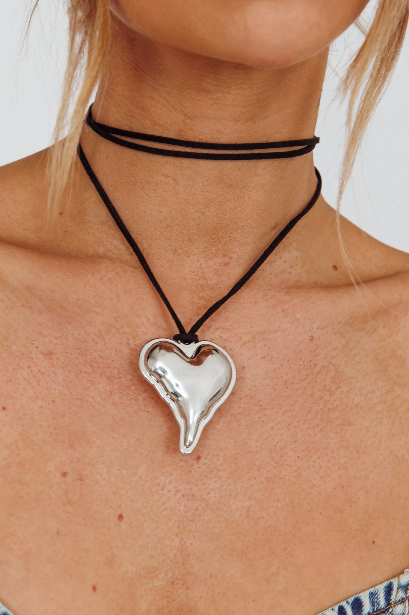 Korte ketting Corazon van zilver - Bellanza
