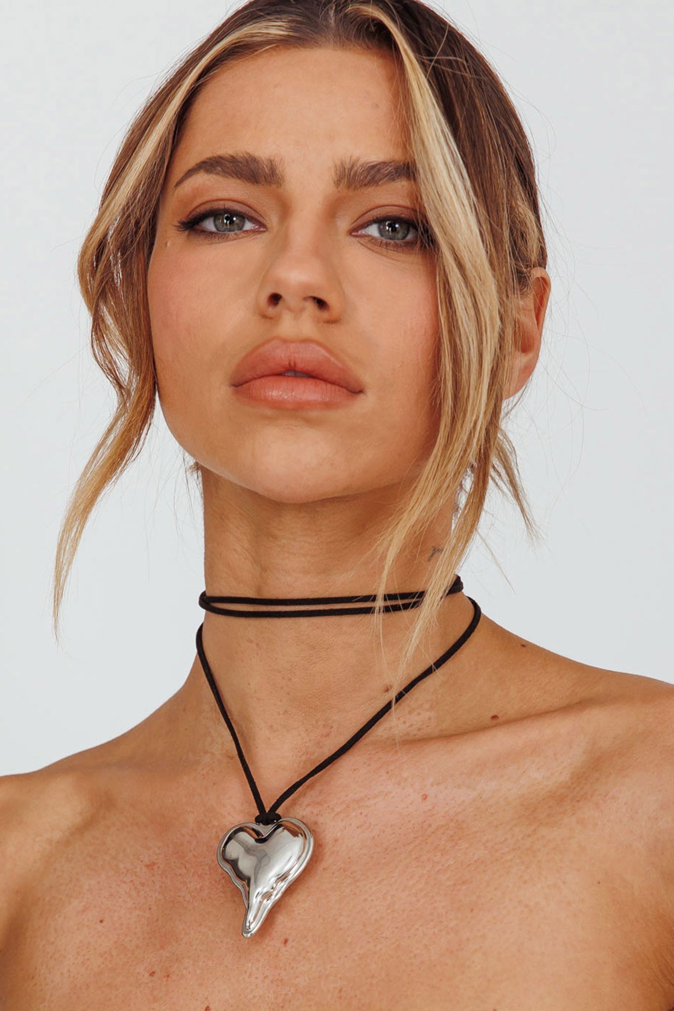 Korte ketting Corazon van zilver - Bellanza
