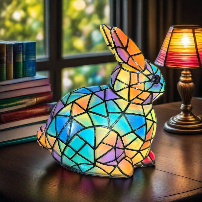 Lapinou – Magische gekleurde glazen konijnenlamp - Bellanza
