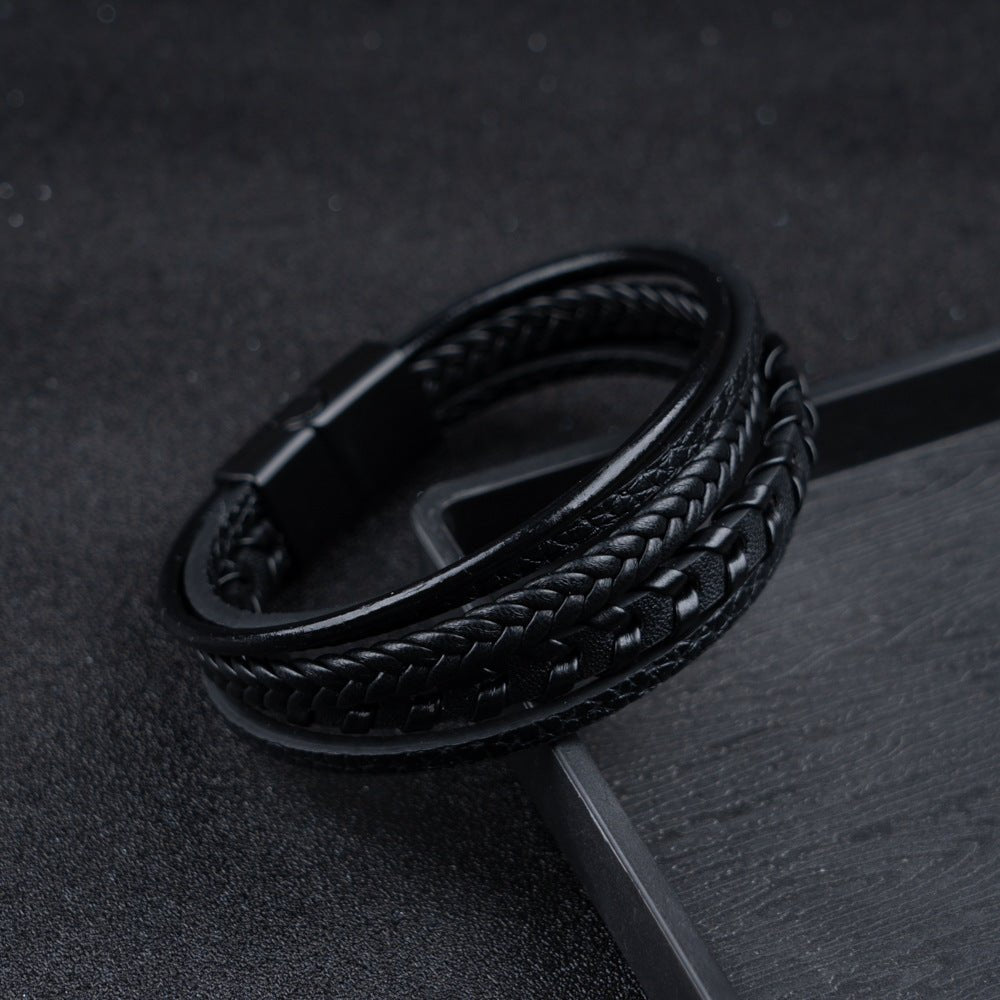 Levi | Tijdloze leren armband voor heren - Bellanza