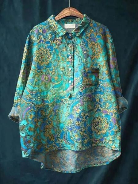 Lila - blouse met bloemenprint - bellanza