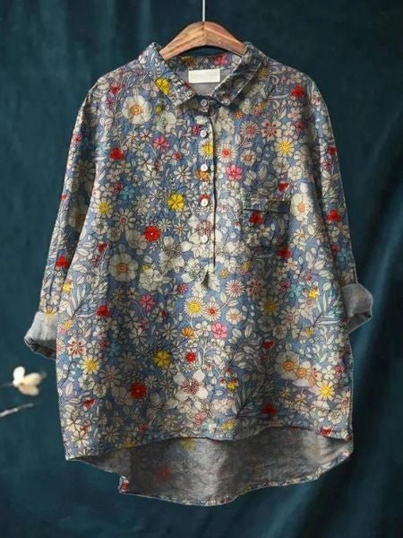 Lila - blouse met bloemenprint - bellanza