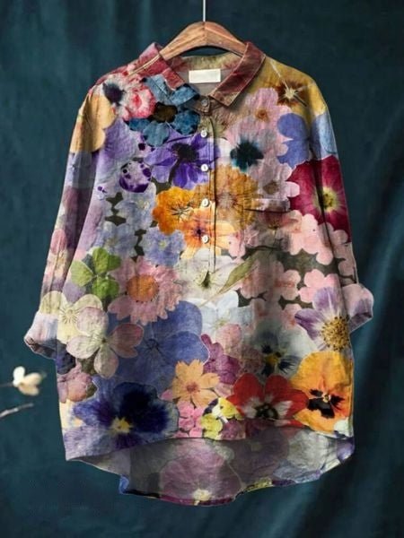 Lila - blouse met bloemenprint - bellanza