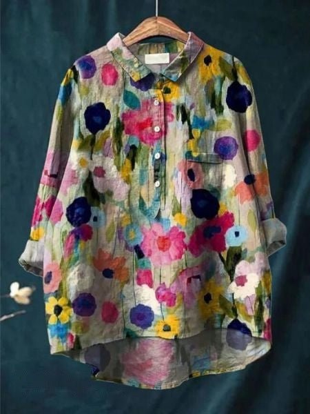 Lila - blouse met bloemenprint - bellanza