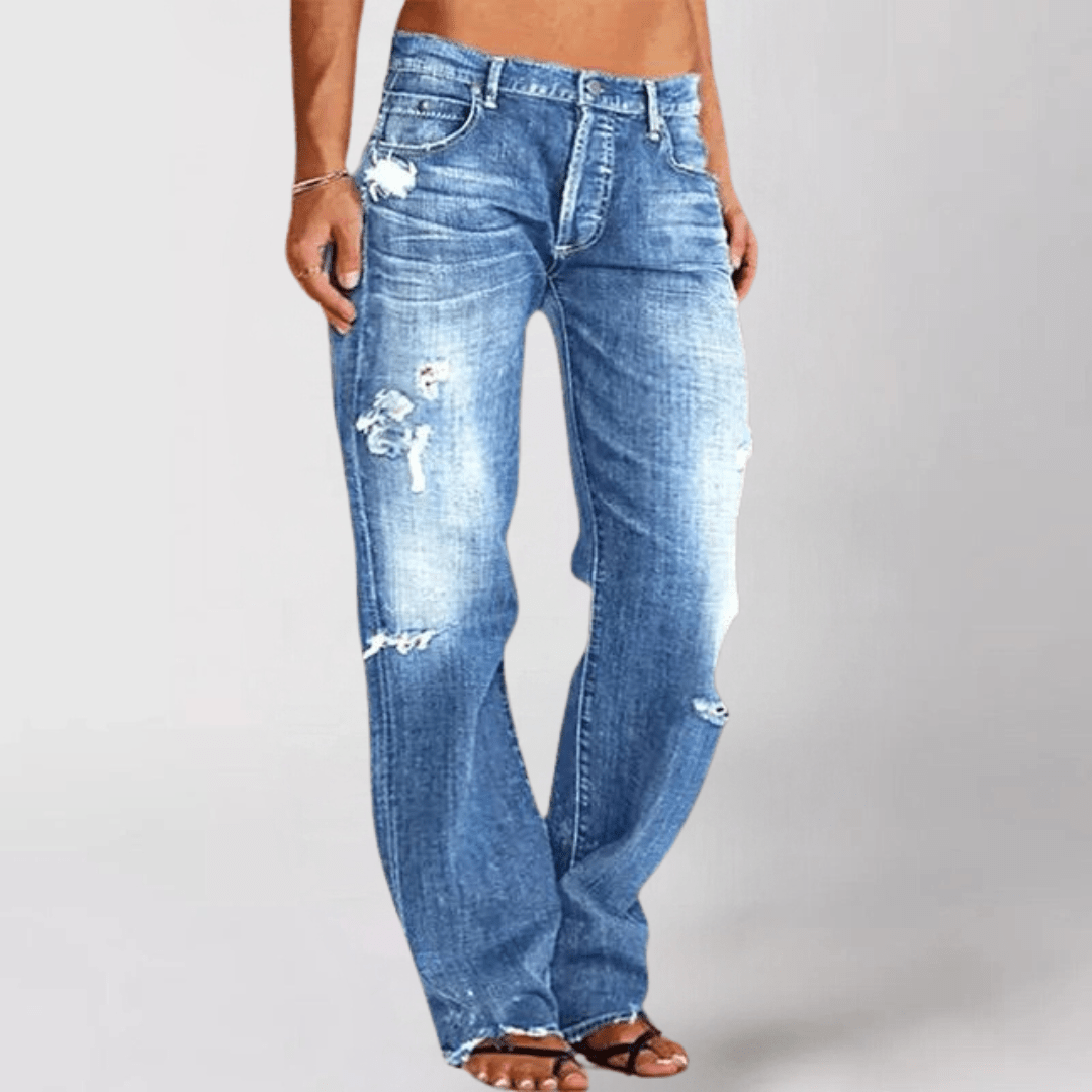 LISA™ | DENIMJEANS MET WIJDE PIJPEN - bellanza