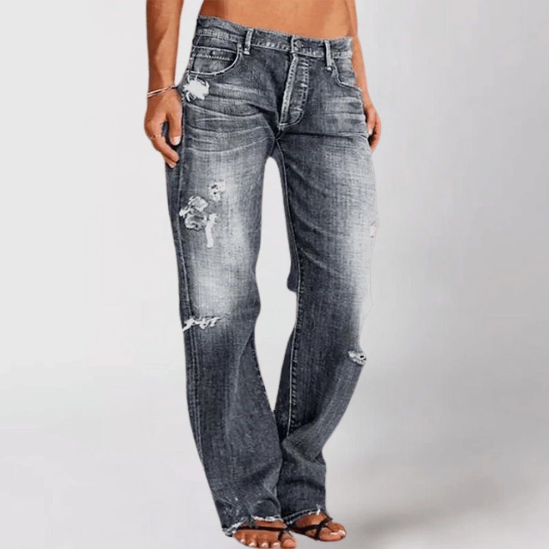 LISA™ | DENIMJEANS MET WIJDE PIJPEN - bellanza