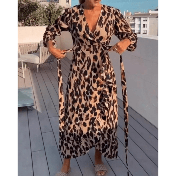 Lisandra | Elegante jurk met V - hals - bellanza