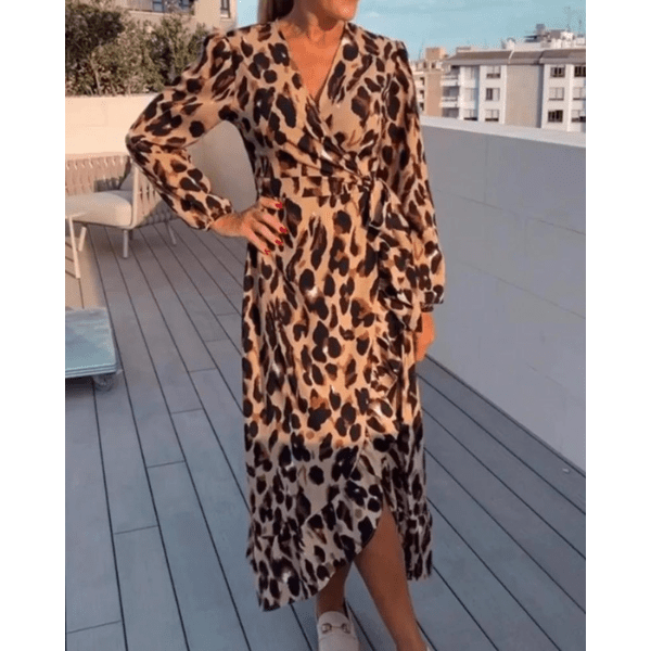 Lisandra | Elegante jurk met V - hals - bellanza