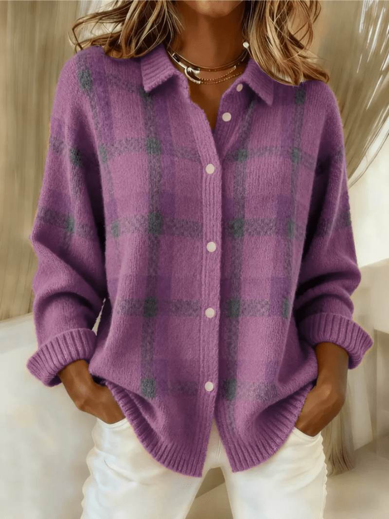 Livia – Gebreide blouse met ruitpatroon - Bellanza