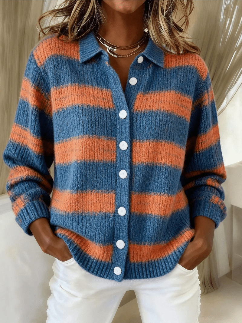 Livia – Gebreide blouse met strepen - Bellanza