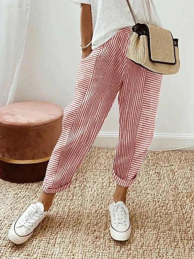 Lorene | Casual Gestreepte Broek - Bellanza