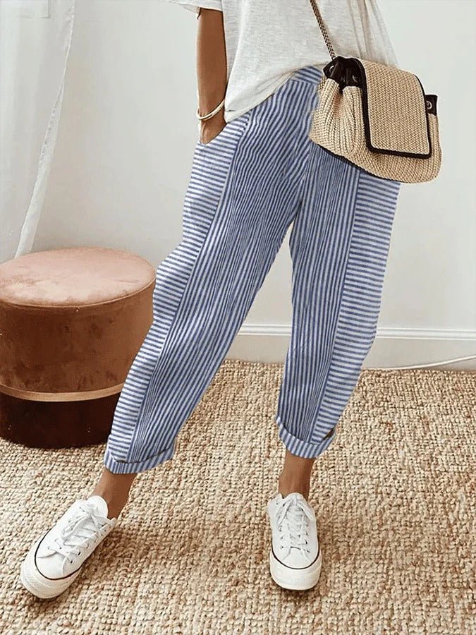 Lorene | Casual Gestreepte Broek - Bellanza