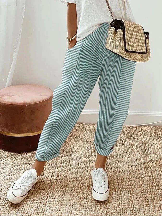 Lorene | Casual Gestreepte Broek - Bellanza