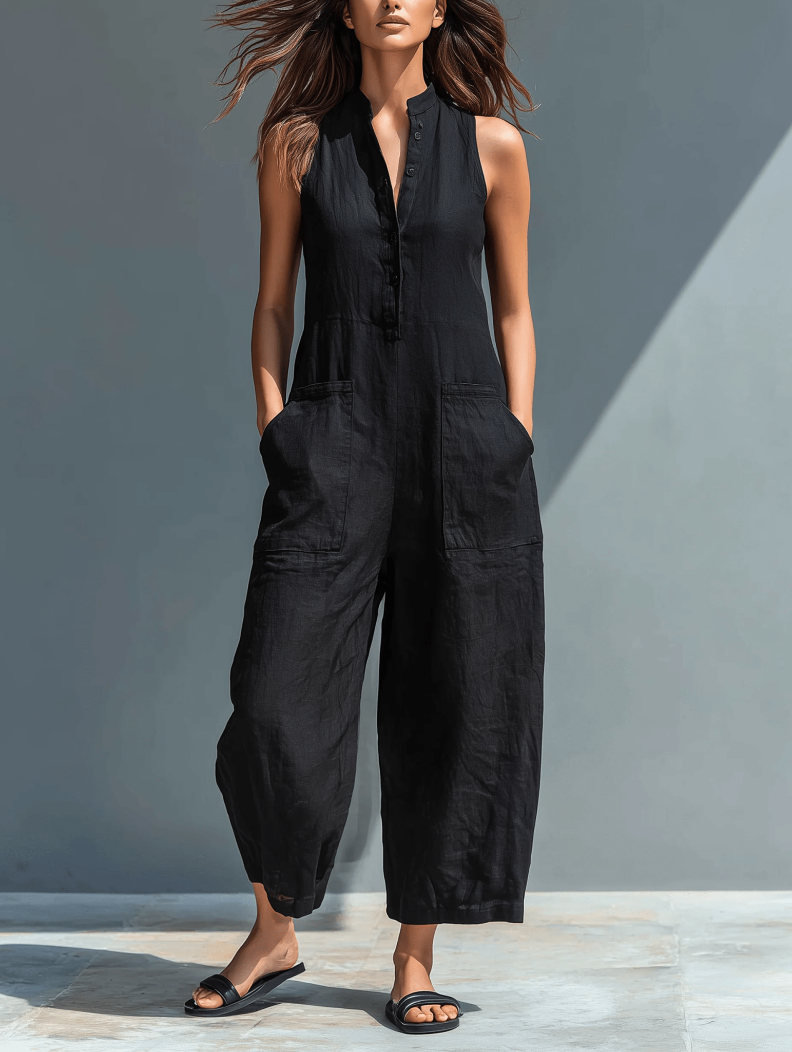 Lotte™ | Minimalistische mouwloze jumpsuit - Bellanza