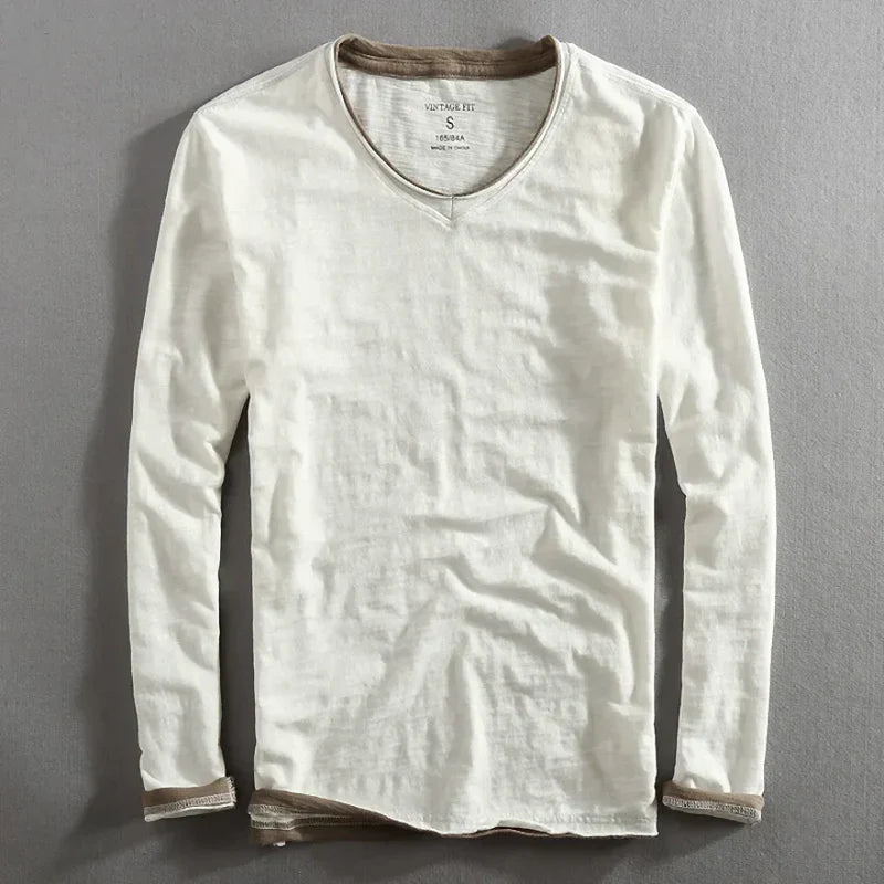 Lucas™ | Katoenen shirt met lange mouwen - Bellanza