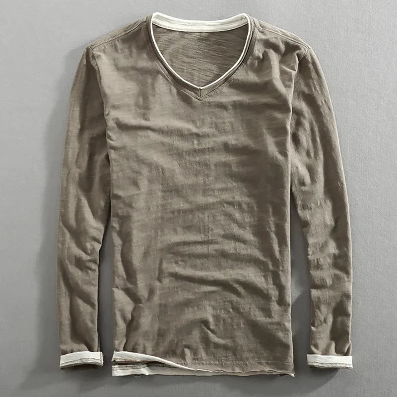 Lucas™ | Katoenen shirt met lange mouwen - Bellanza