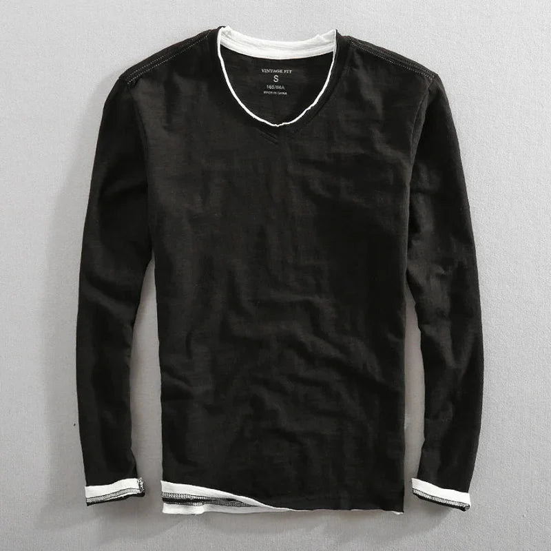 Lucas™ | Katoenen shirt met lange mouwen - Bellanza