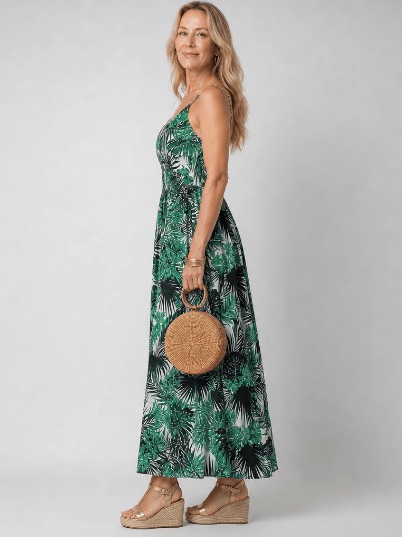 Maravelle | Mouwloze Midi-jurk met Bloemenprint - Bellanza