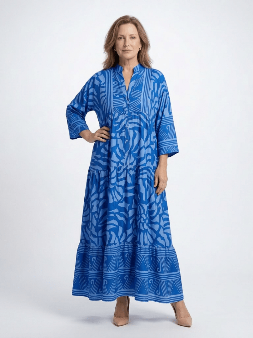 Marielle | Midi Jurk met Knopen - Bellanza