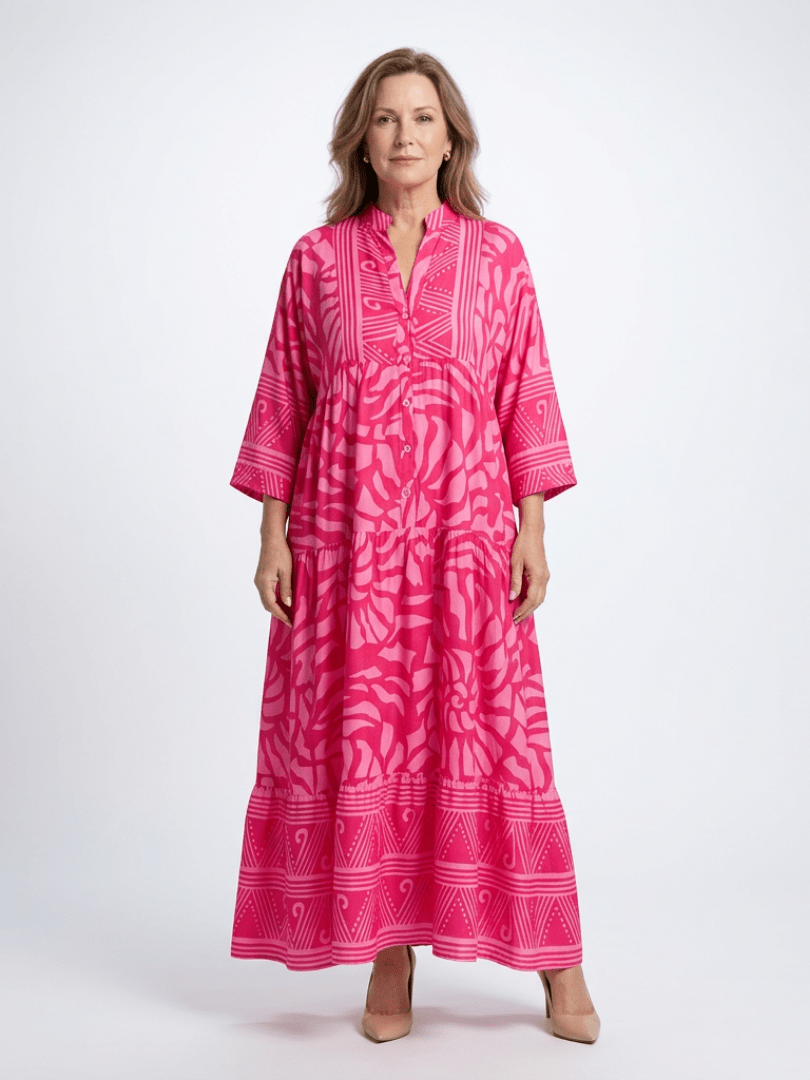 Marielle | Midi Jurk met Knopen - Bellanza