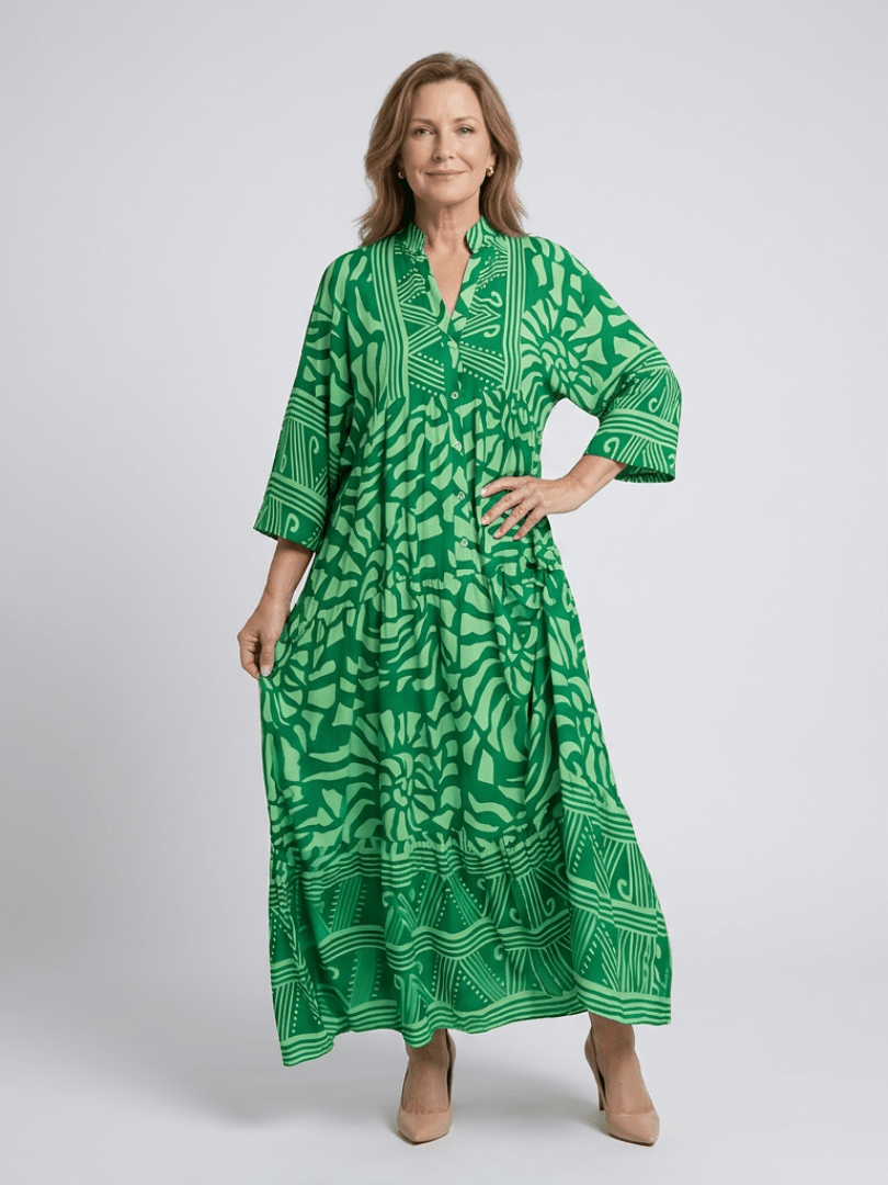 Marielle | Midi Jurk met Knopen - Bellanza