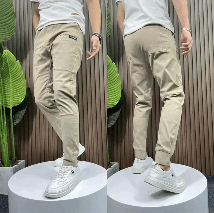 Maurits | Stretch Cargo Broek met Praktische Zakken - Bellanza